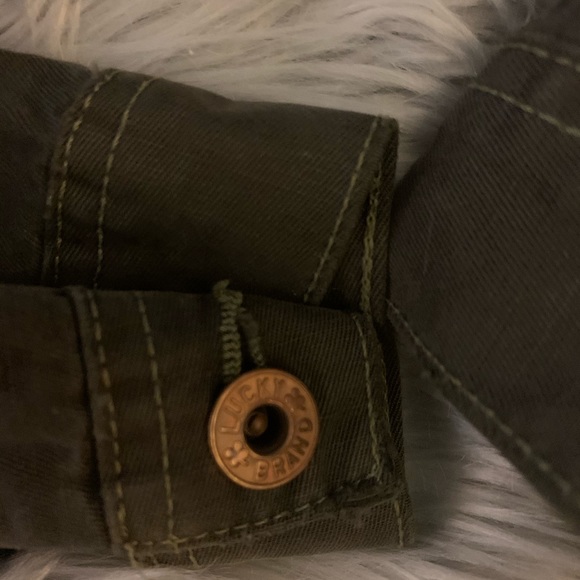 Lucky Brand Cropped Olive Denim Jacket - Picture 7 of 7